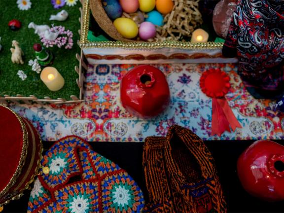 A haft seen display.