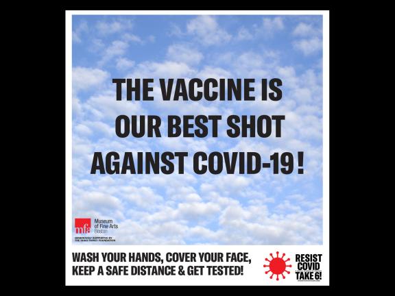 Poster with text about Covid