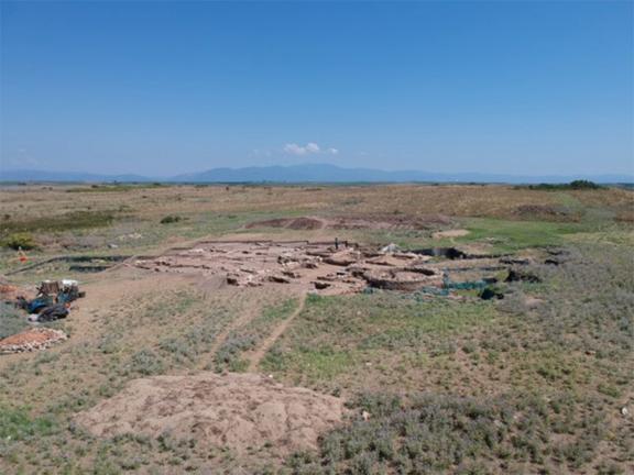 A photograph of the Molyvoti archaeological site in northwestern Greece