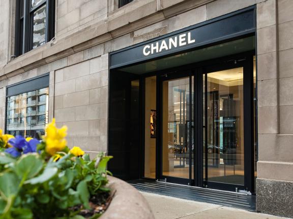 Facade of the Chanel store in Chicago, Illinois.