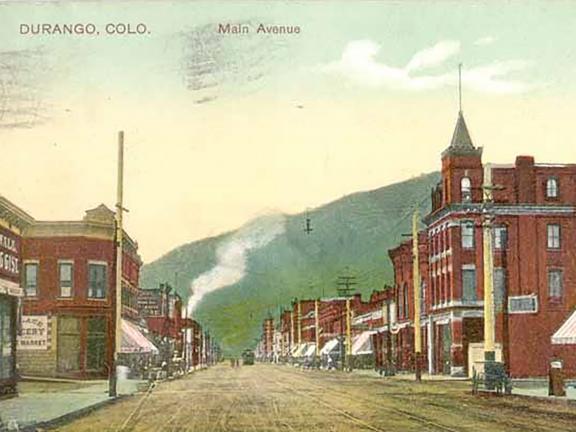 Antique Postcard of Durango, Colo. Main Avenue
