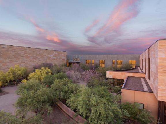 Photograph of the exterior of the Musical Instrument Museum, Phoenix, Arizona.