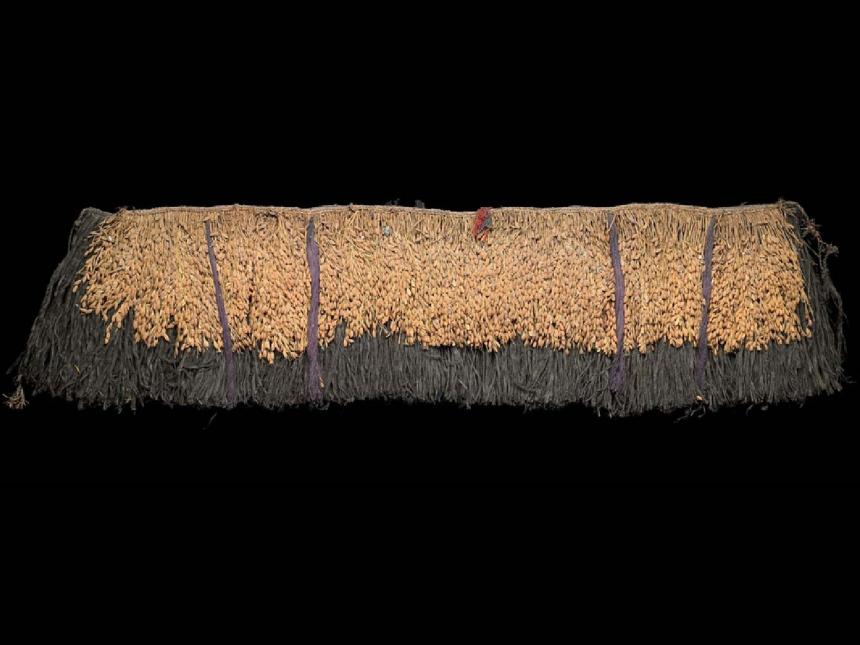 skirt made of raffia and wild rice fibers