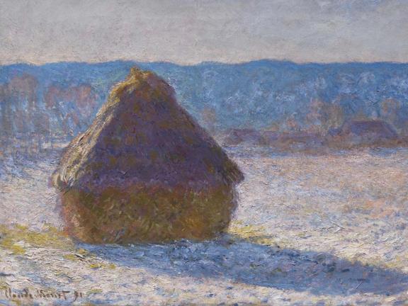 Claude Monet's painting, Grainstack (Snow Effect)