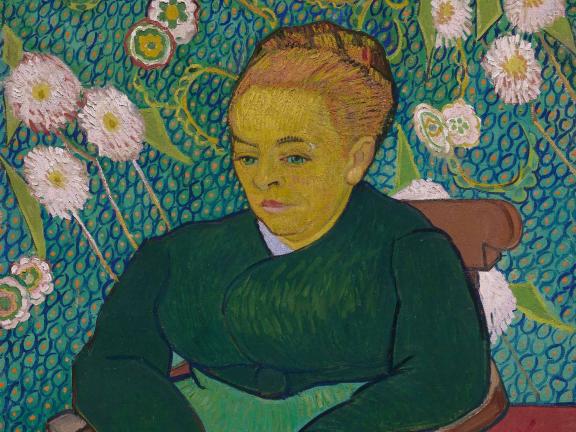 Vincent van Gogh, Lullaby: Madame Augustine Roulin Rocking a Cradle (La Berceuse) (detail), 1889