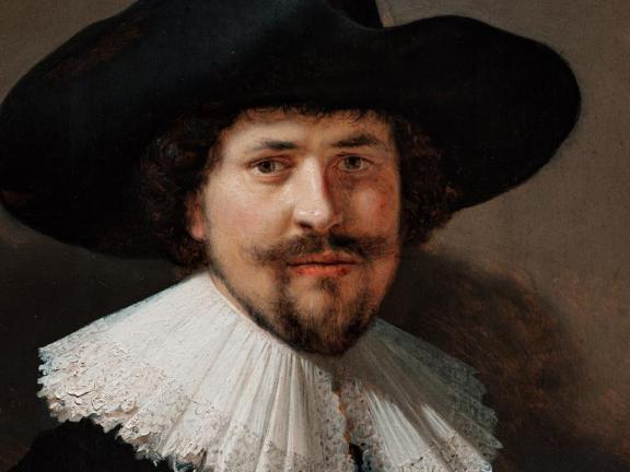 Detail of a painting portraying a 17th-century Dutch man