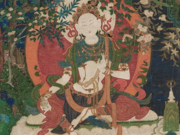 A painting of Tara, a female Buddha.