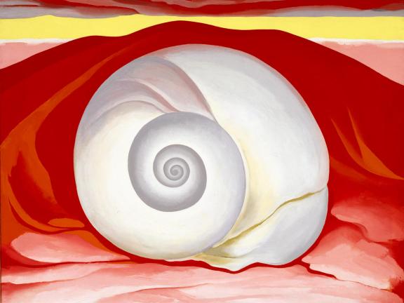 Georgia O’Keeffe, Red Hill and White Shell, 1938