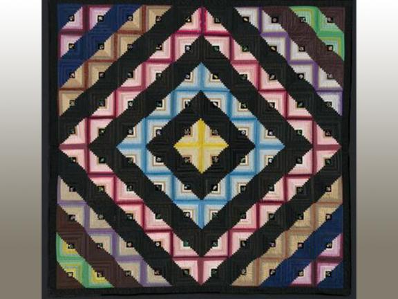 Log Cabin, Barn Raising Variation quilt