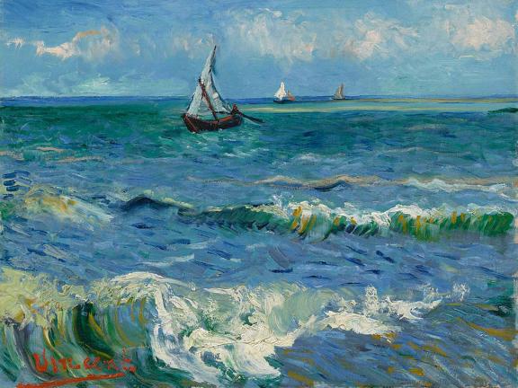 Vincent van Gogh painting of The Sea at Les Saintes-Maries-de-la-Mer