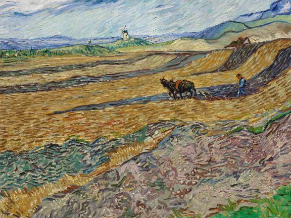 Vincent van Gogh, Enclosed Field with Ploughman, October 1889